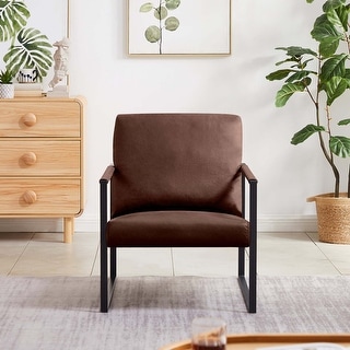 Homy Casa Living Room, Office or The Reception Area PVC Leather Accent arm Chair with Extra Thick Padded backrest