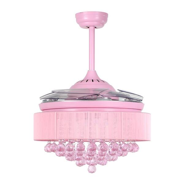 Shop Foldable 42 Inch Pink Crystal Led Ceiling Fan