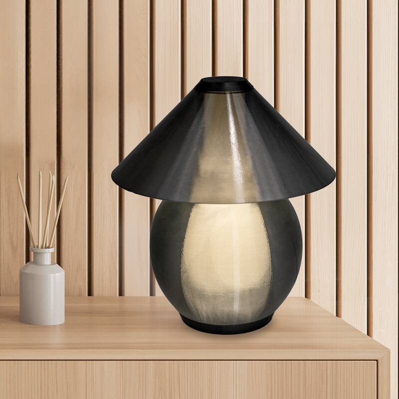 Gema 13" Modern Contemporary Plant-Based PLA 3D Printed Dimmable LED Table Lamp, by JONATHAN Y