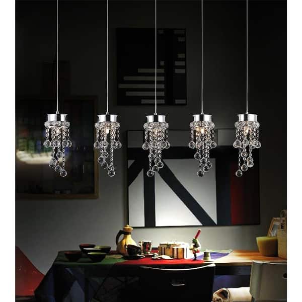slide 2 of 3, Monica 5 Light Multi Light Pendant With Chrome Finish Chrome