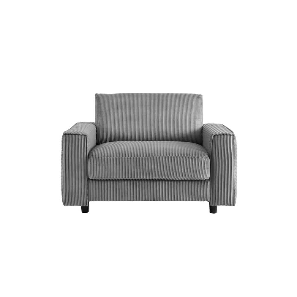Modern Contemporary Upholstered Corduroy Plush Tufted Chair