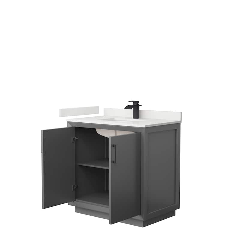Strada 36-inch Single Vanity, Quartz Top