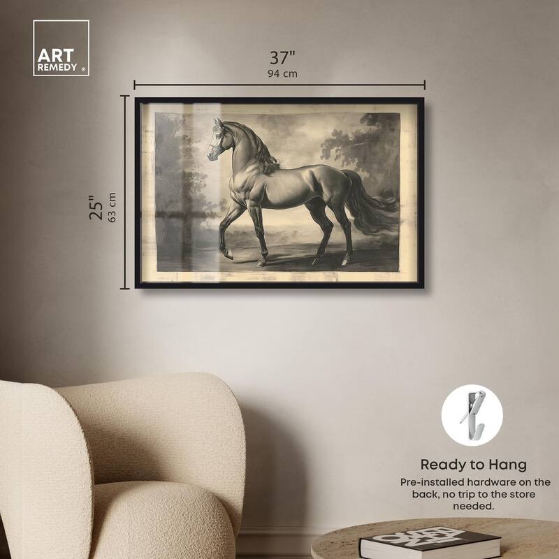 Sketch of a Stallion Shadowbox by Art Remedy