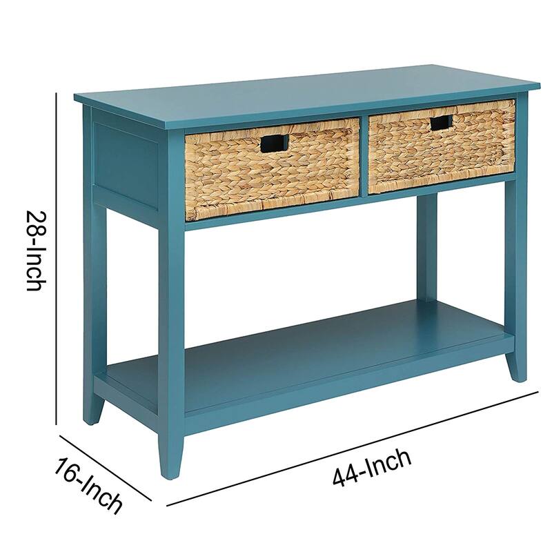 Flavius Console Table with 2 Drawers, Blue