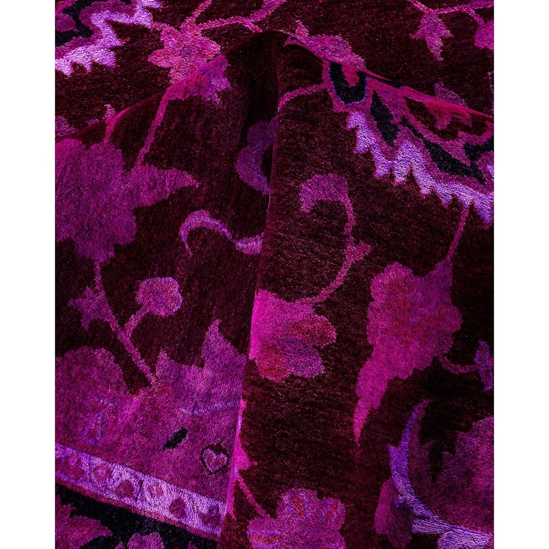 Overdyed, One-of-a-Kind Hand-Knotted Area Rug - Pink - 9' 2" x 12' 2"