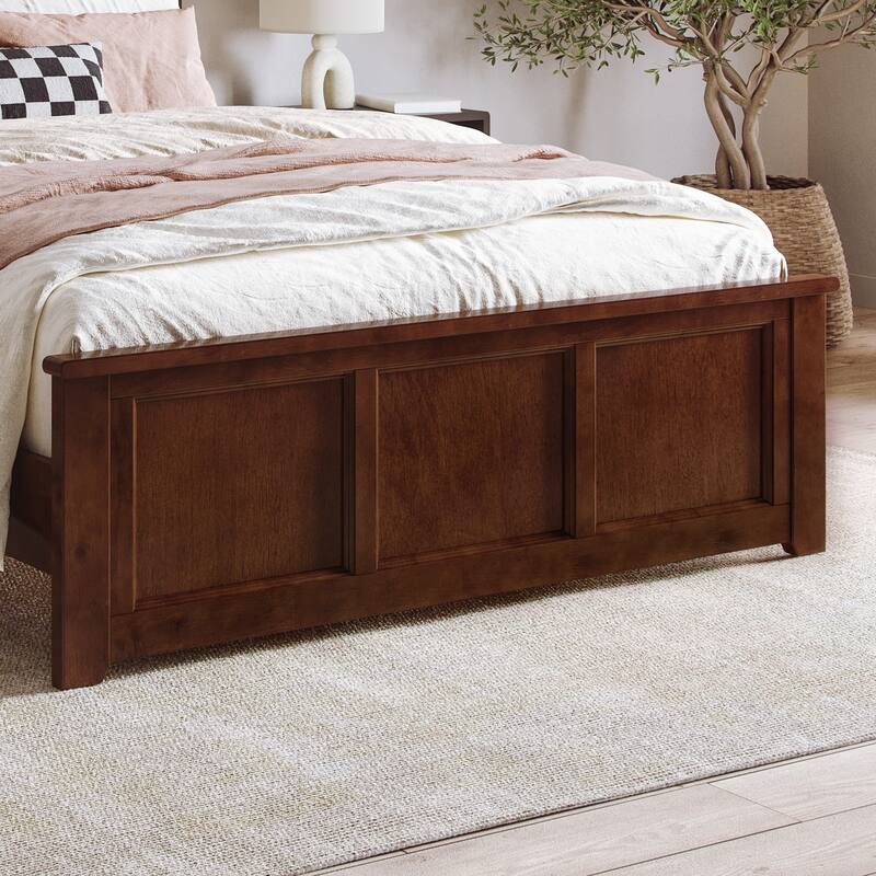 Charlotte Solid Wood Low Profile Platform Bed with Matching Footboard