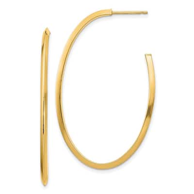 Curata 14k Yellow Gold Polished 43.9x27.52mm Post Long Drop Dangle Earrings