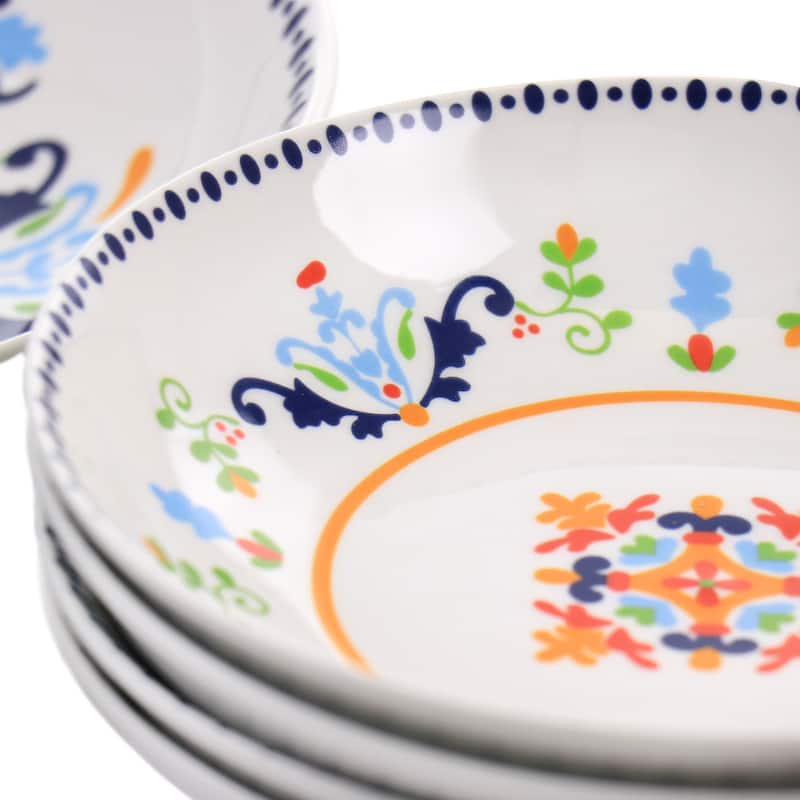 Gibson Home Tijuana 5 Piece Fine Cermic Pasta Bowl Set - 3 Piece Set