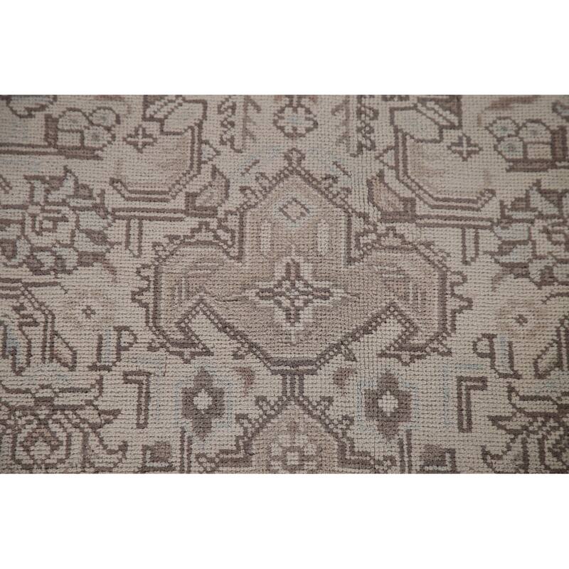 Distressed Tabriz Persian Vintage Area Rug Hand-knotted Wool Carpet - 6'10" x 9'6"