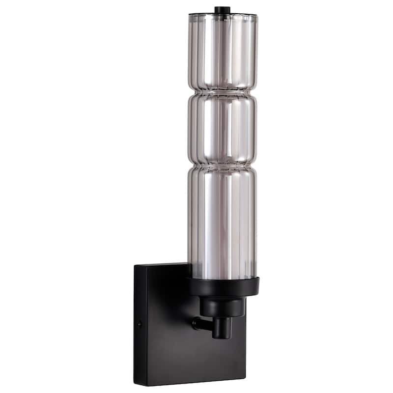 Evander LED Wall Sconce Matte Black Finish Smoked Glass - Matte Black