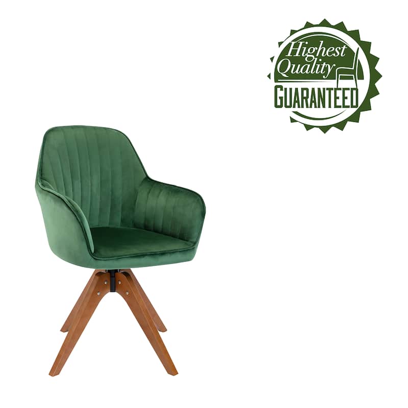 Porthos Home Oana Velvet/ Beechwood Swivel Dining Chair