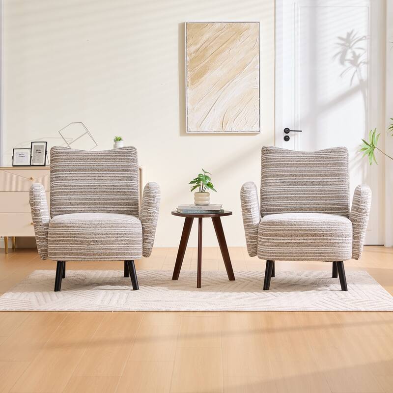 Modern style armchair with sanded fabric