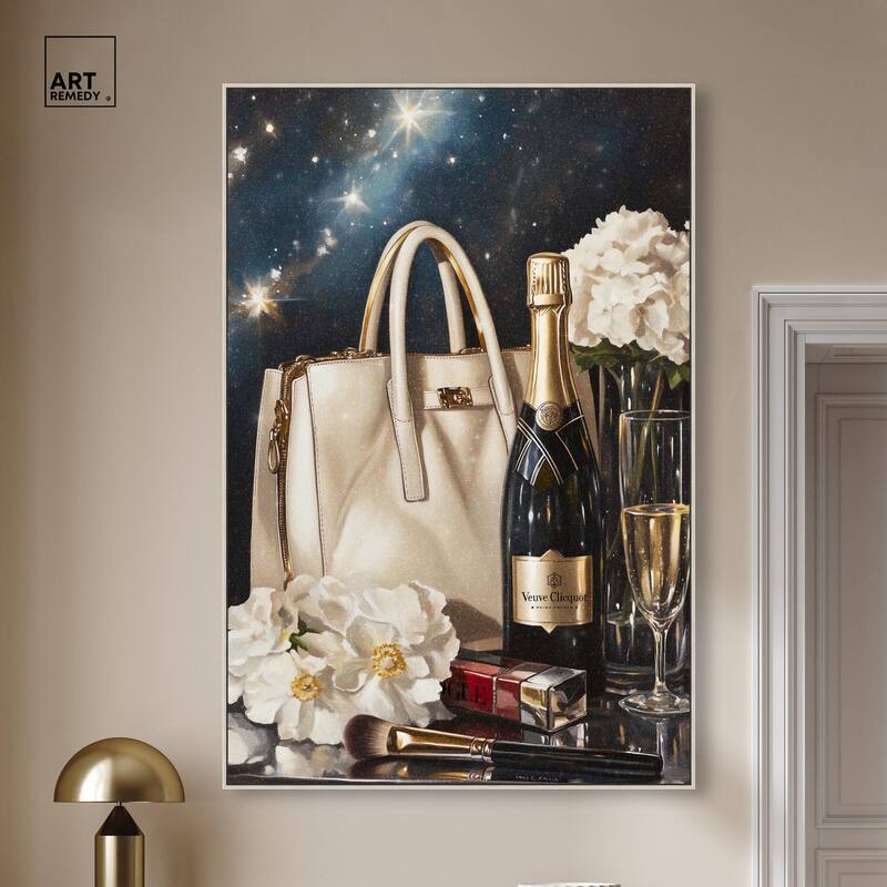 Cheers to Starry Glam Canvas by Art Remedy