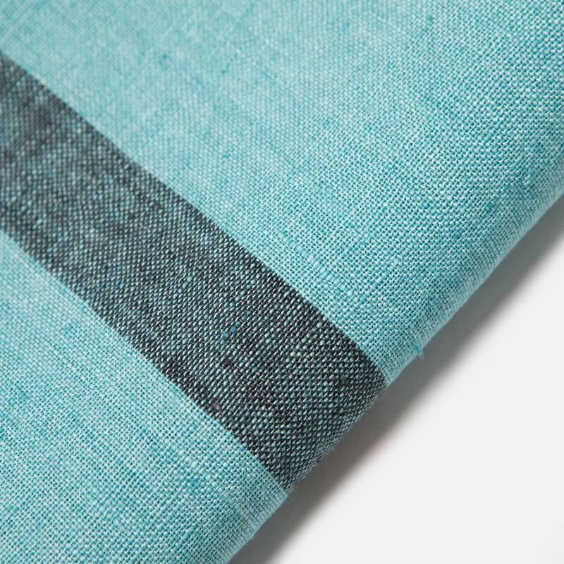 Caravan Laundered Linen Napkins - Set of 4 - Aqua/Charcoal