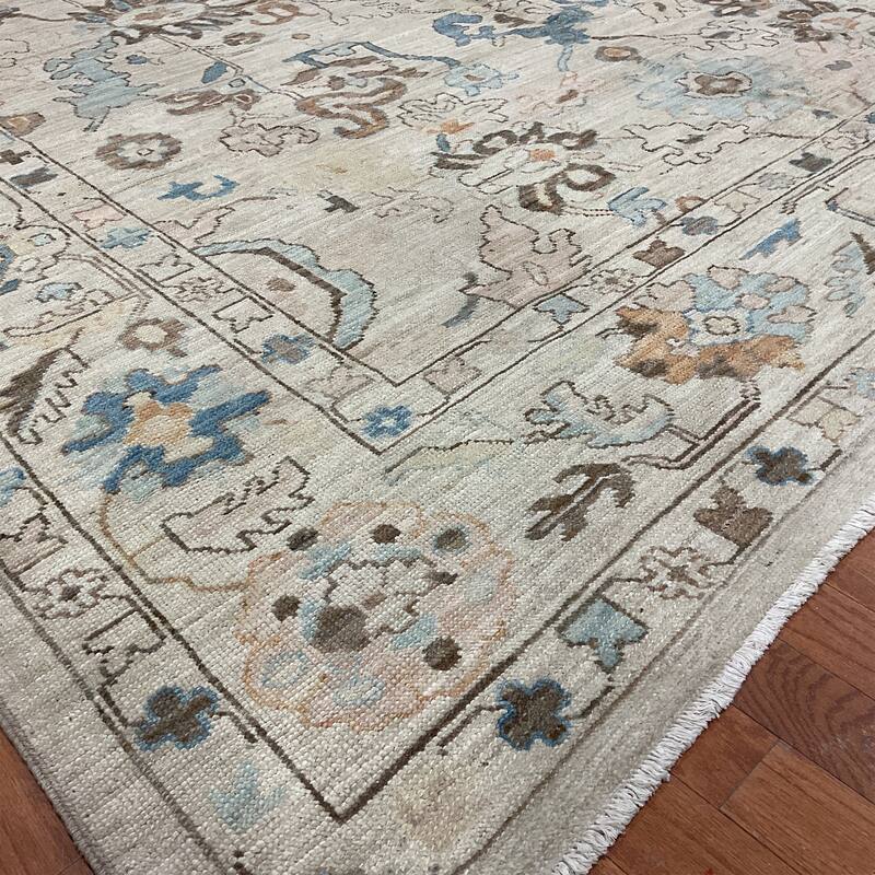 HERAT ORIENTAL Handmade Vegetable Dye Oushak Wool Rug - 9'5" x 11'5"