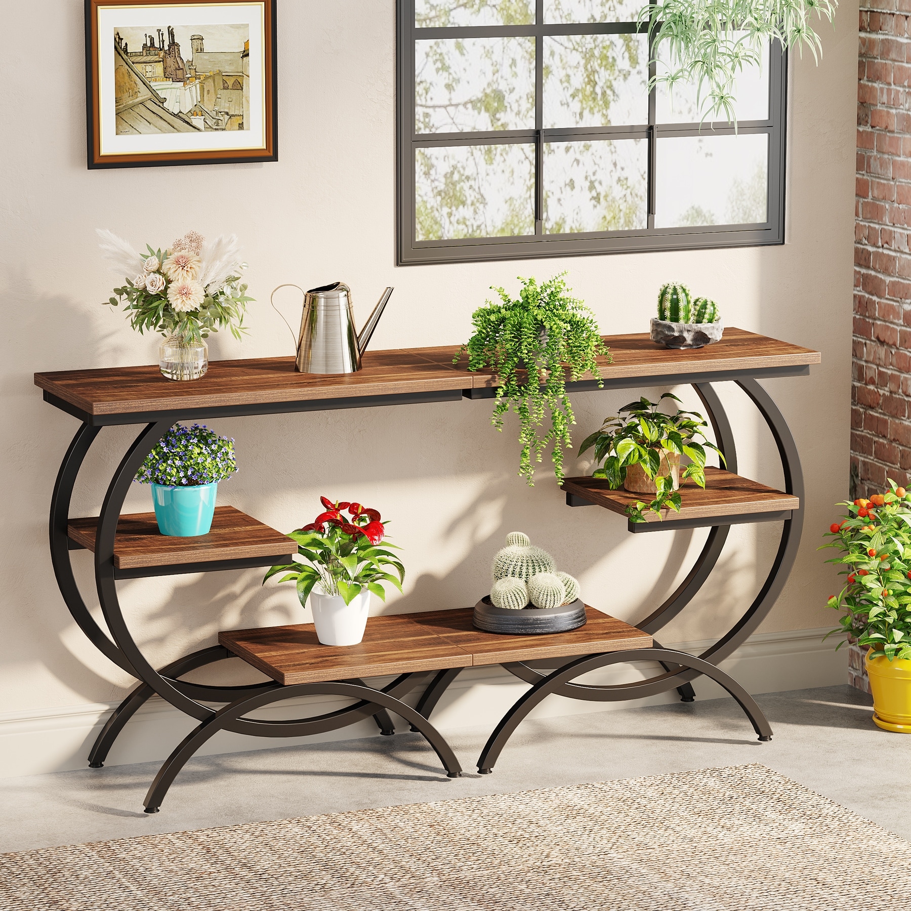 Carbon loft opsten industrial brown wood cheap end table
