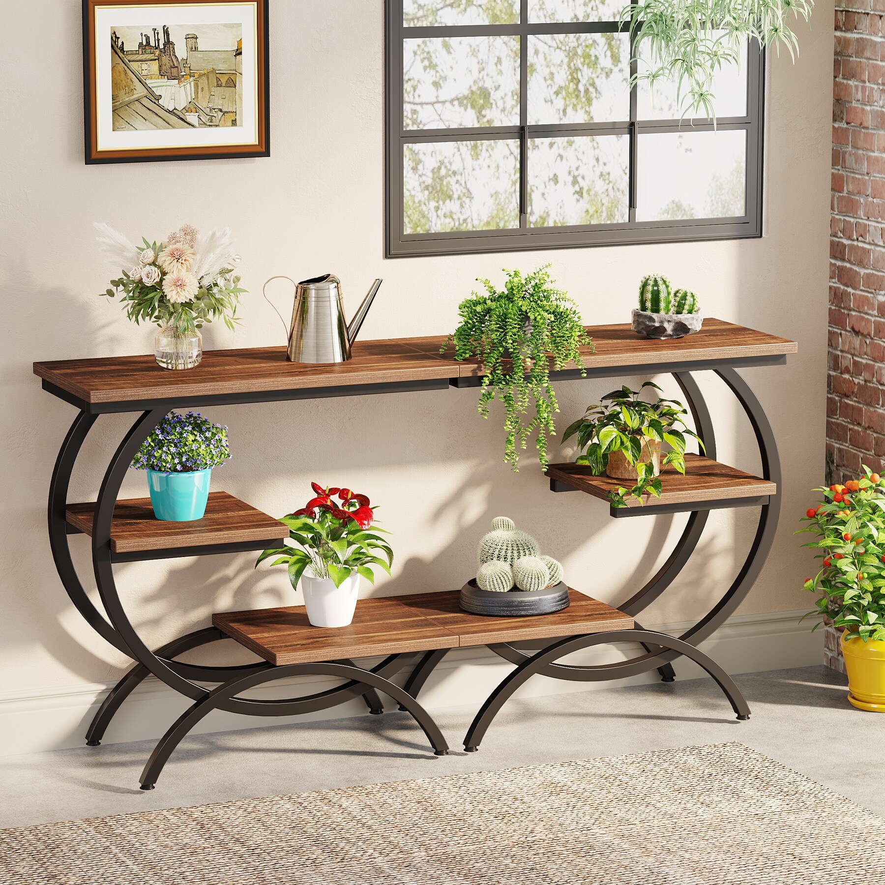 Industrial 3-Tier Small Side Table for Couch - Overstock - 39313213