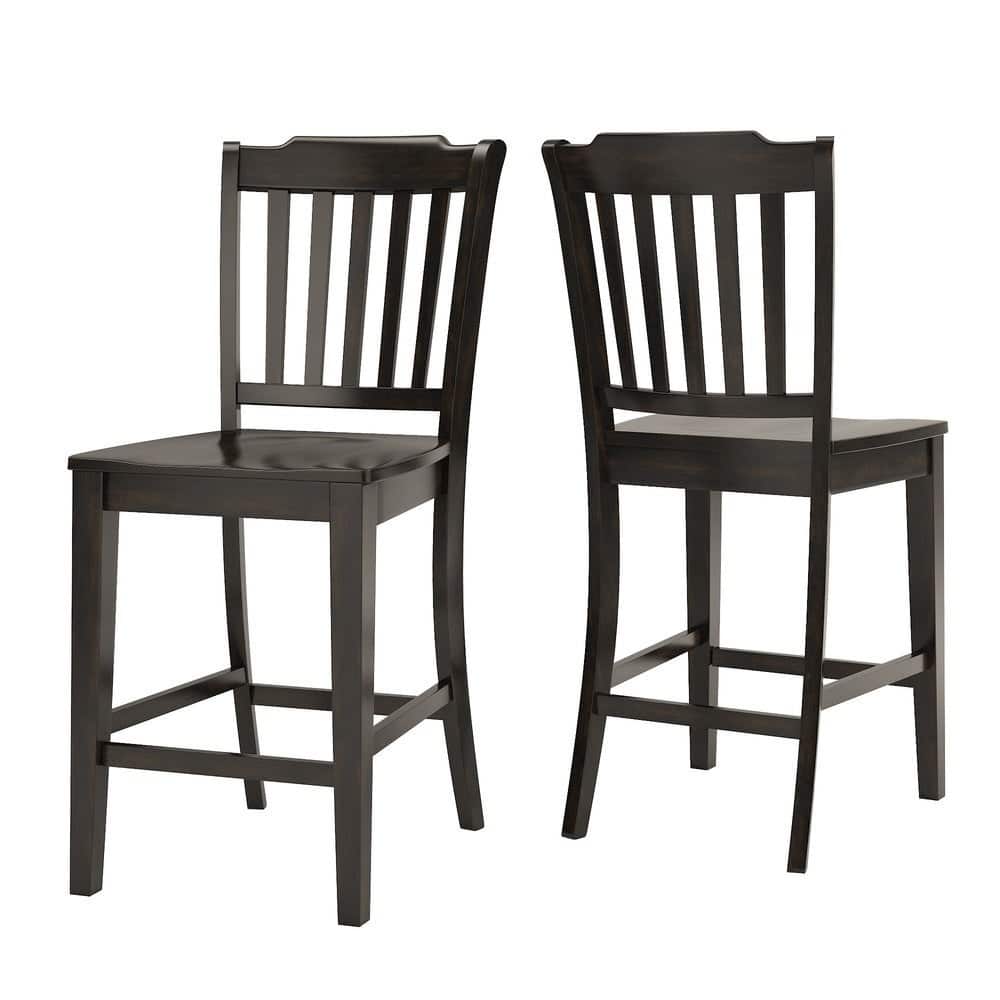 Eleanor Slat Back Wood Counter Chairs (Set of 2) by iNSPIRE Q Classic
