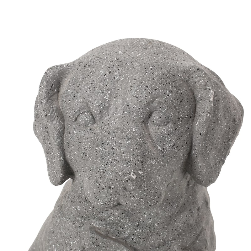 Stone Gray MGO Dog Garden Statue Outdoor Decorative Sculpture No Assembly Required - 12.5
