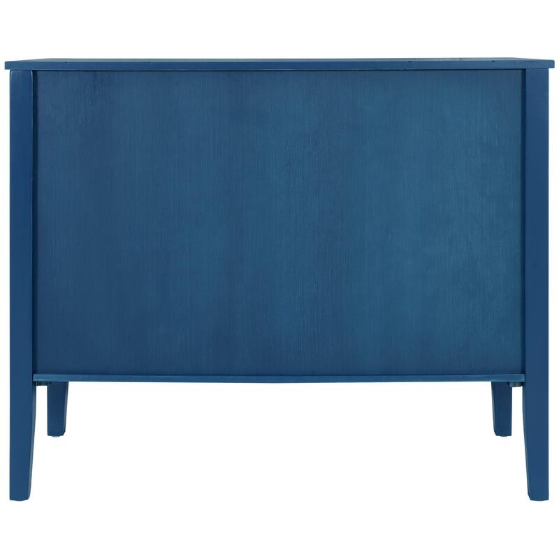 Wooden Storage Sideboard Entryway Cabinets with Adjustable Shelves, Cupboard with 3 Retro Metal Handles & 4 Pinewood Legs