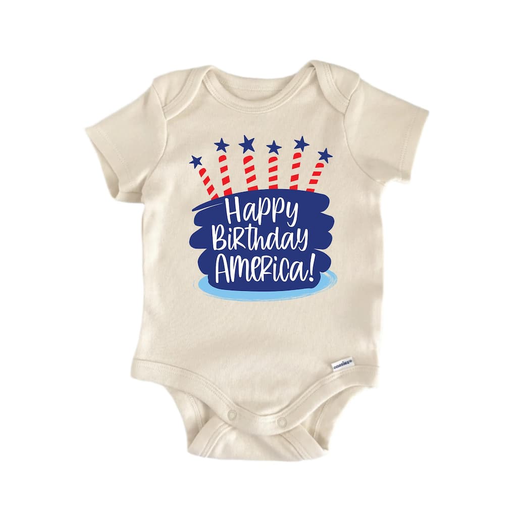 Happy Birthday America! July 4th Patriotic - Baby Boy Girl Clothes Bodysuit