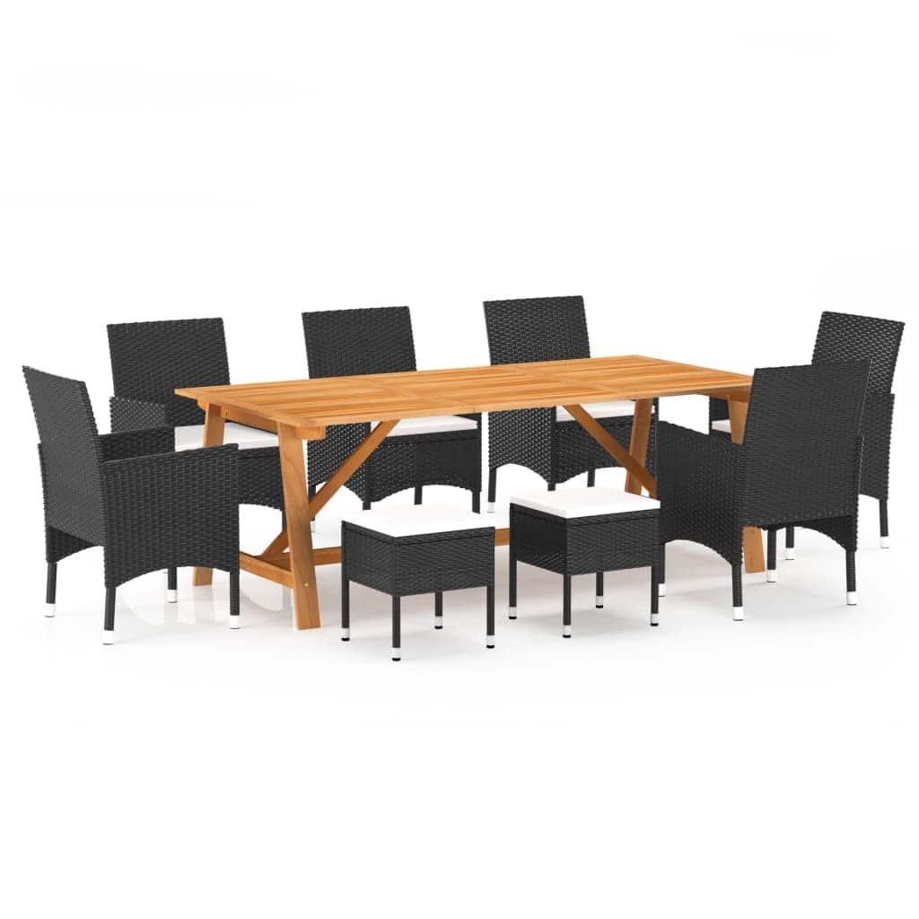 vidaXL Dining Set Black, Cream White - 39.4 x 81.1 x 29.1 in