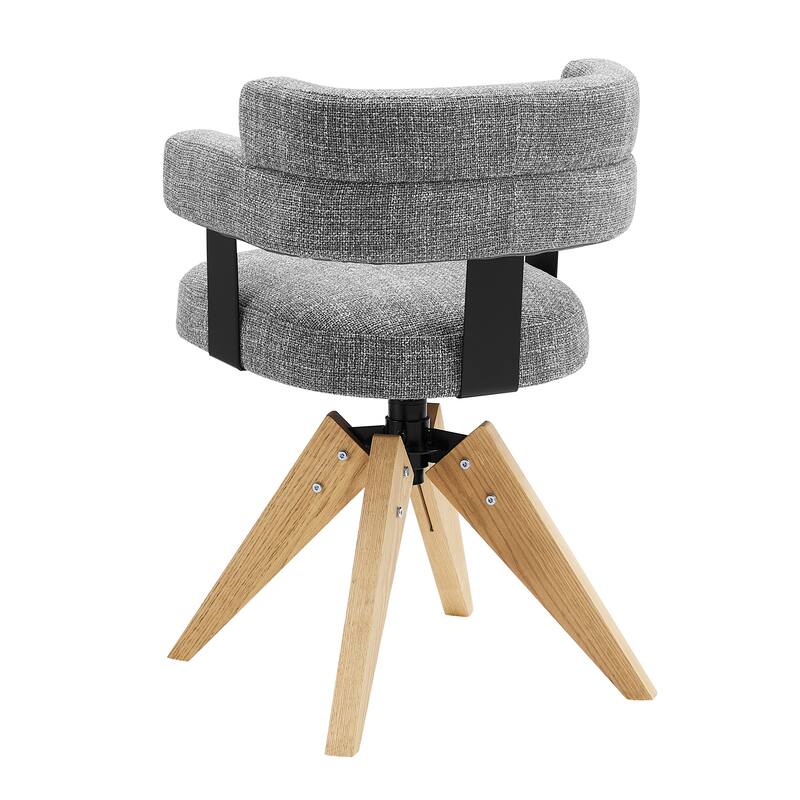 Art Leon Modern Wood and Upholstered Swivel Chair