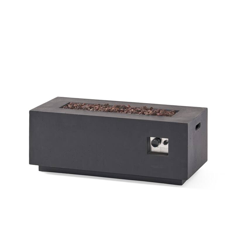 Aidan Outdoor 40,000 BTU Lightweight Concrete Rectangular Fire Pit (No Tank Holder) by Christopher Knight Home