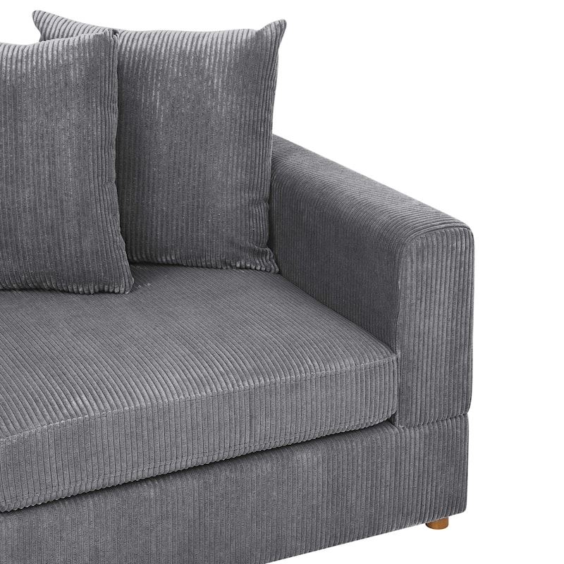 Haven Modular Corduroy Sectional - 6 Piece - 75" D x 116.5" W x 36" H