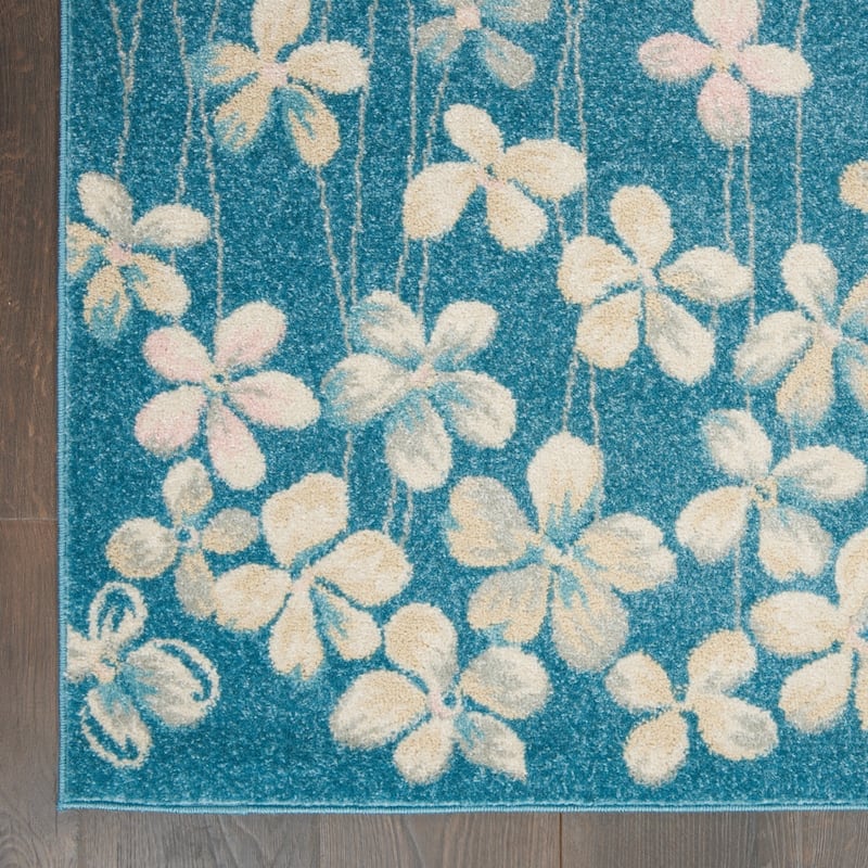 HomeRootsFloral Contemporary Rectangle Area Rug - 87' X '63' X '0.5