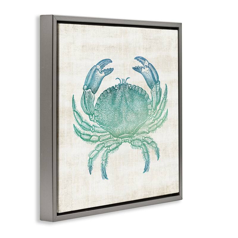 Stupell Ombre Crab Impression Framed Floater Canvas Wall Art Design By Susan Arnot