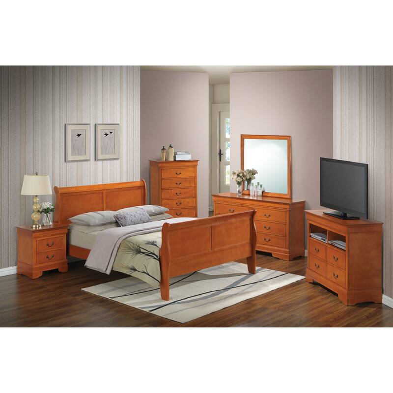 Queen Size Particle Board Traditional Platform Bed with Sturdy Support