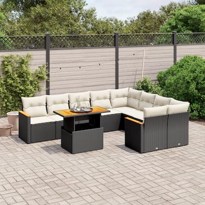 10-Piece Modular Outdoor Sofa Set - 21.7 x 39.4 x 28.7 in