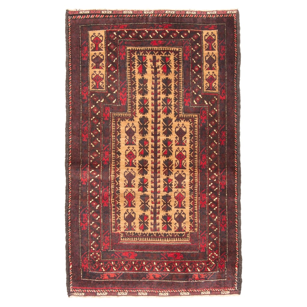 ECARPETGALLERY Hand-knotted Teimani Tan Wool Rug - 2'9 x 4'7