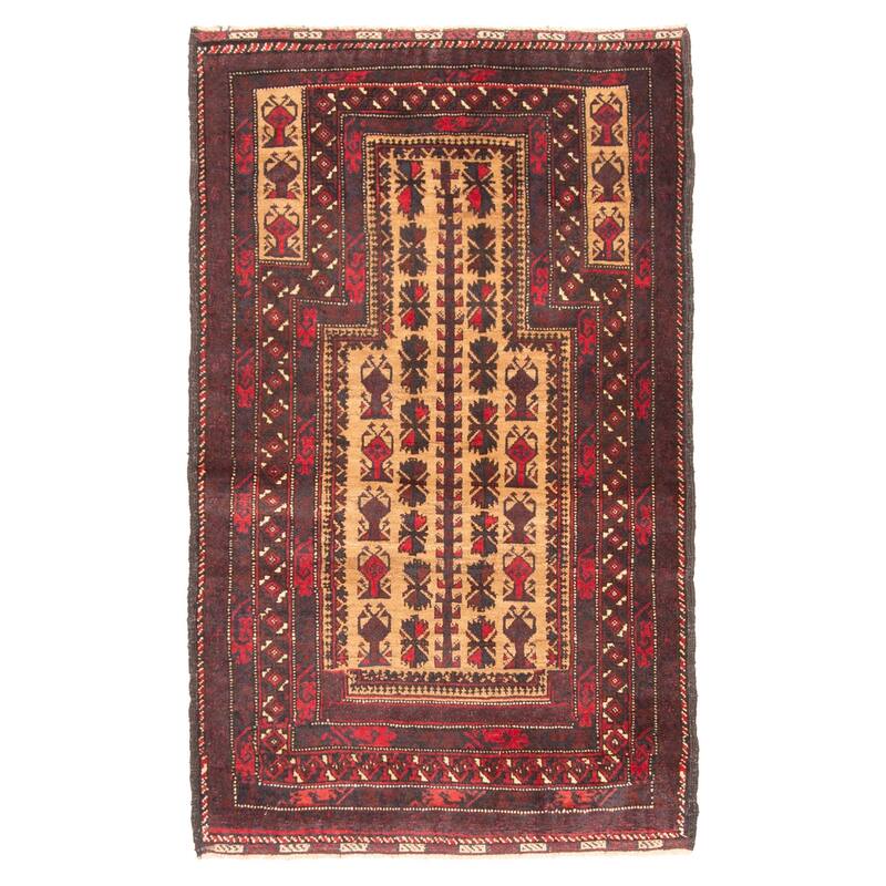 ECARPETGALLERY Hand-knotted Teimani Tan Wool Rug - 2'9 x 4'7