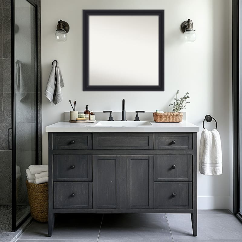 Dalat Non-Beveled Framed Bathroom Vanity Wall Mirror