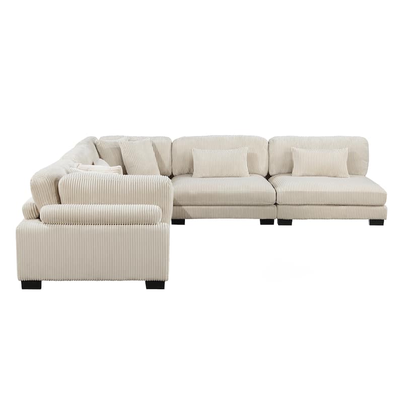 Braidy Corduroy 5-Piece Modular Sectional Sofa