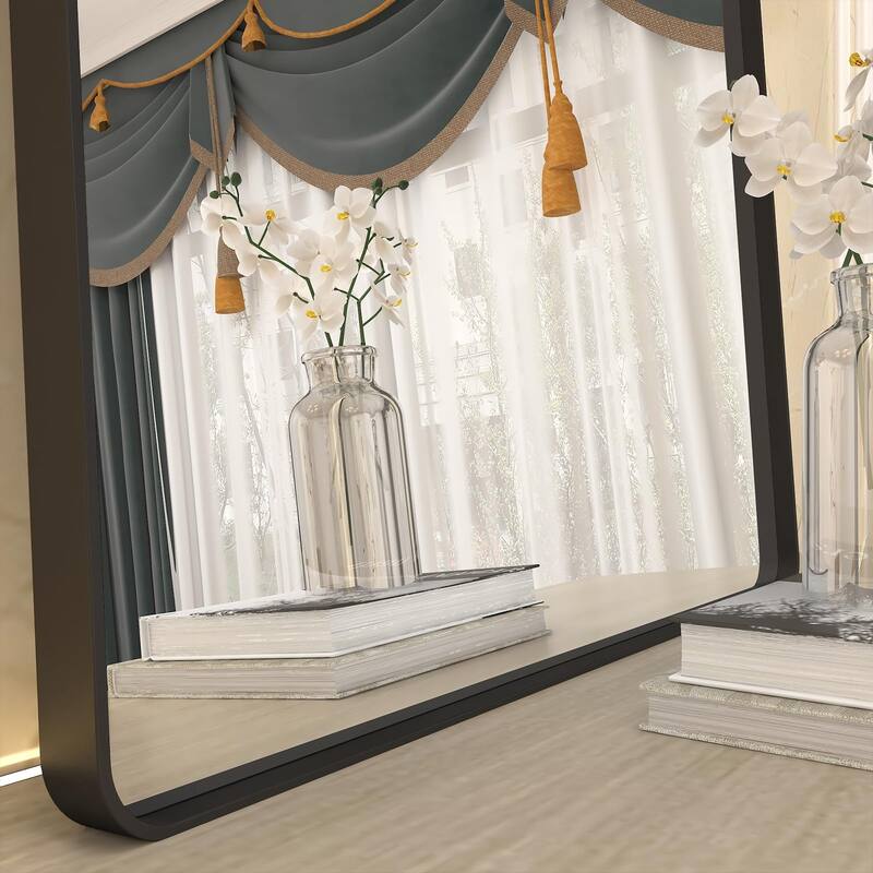 24x36 Inch Black Aluminium Frame Bathroom Mirror