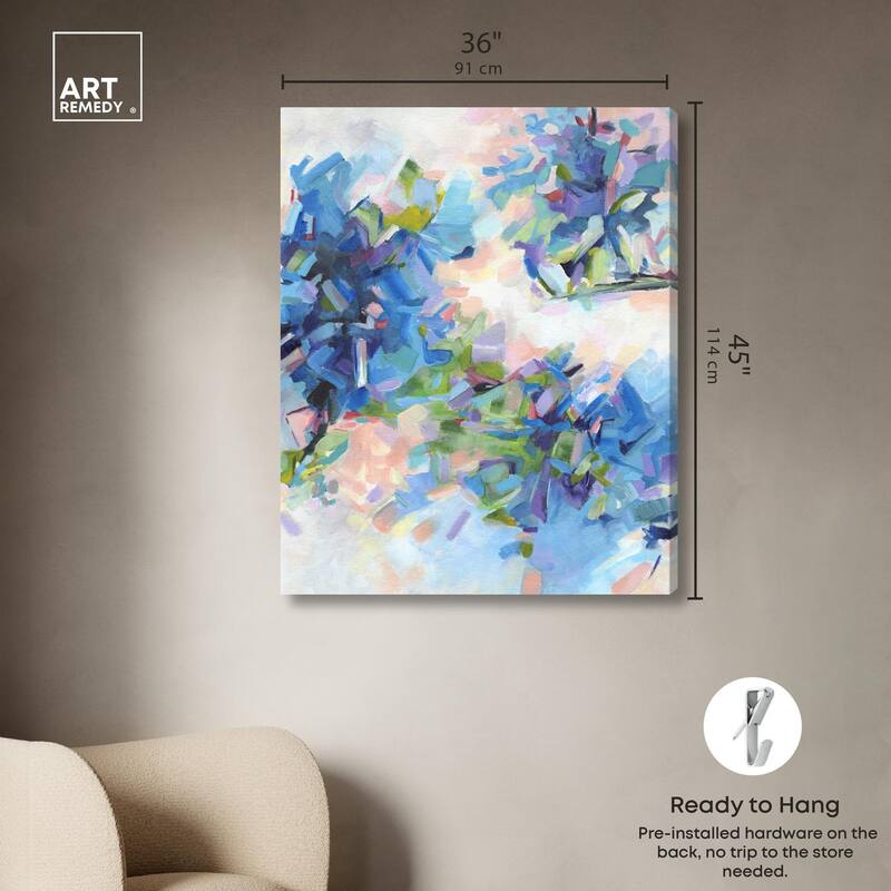 Blue Botanicals Canvas by Art Remedy, Gallery Wrapped