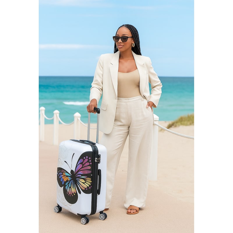 World Traveler Butterfly 24-inch Expandable Hardside Spinner Suitcase