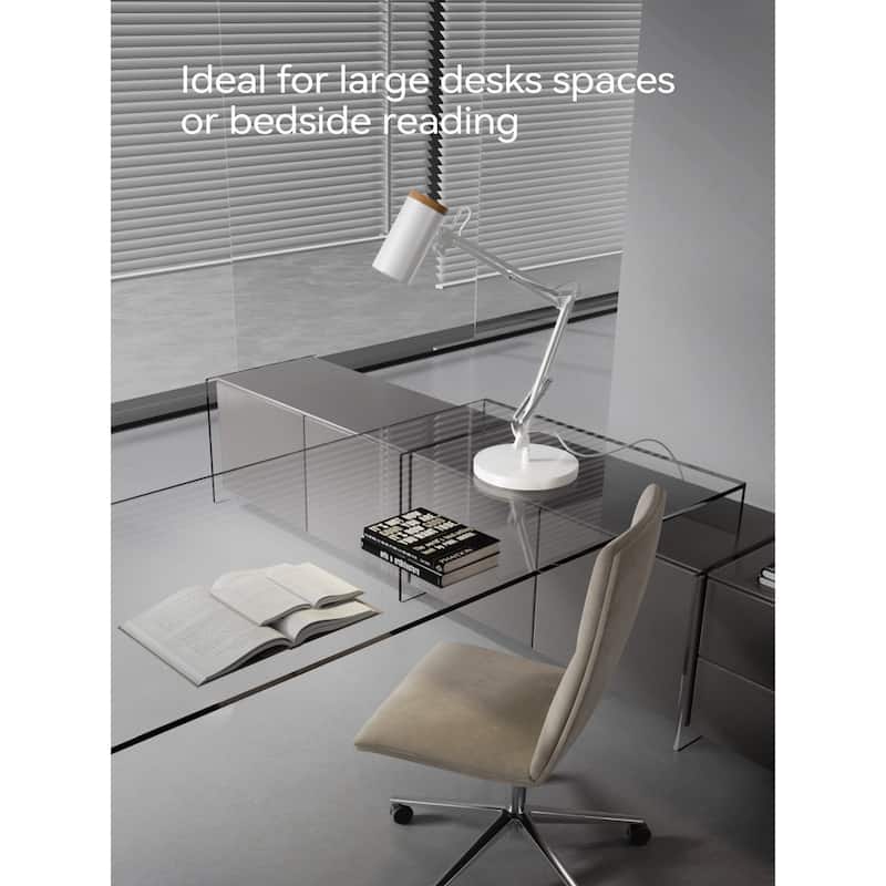 Adjustable Modern Metal Table Lamp, Large Size Max Height 29.7", E26 Base Metal Desk Lamp