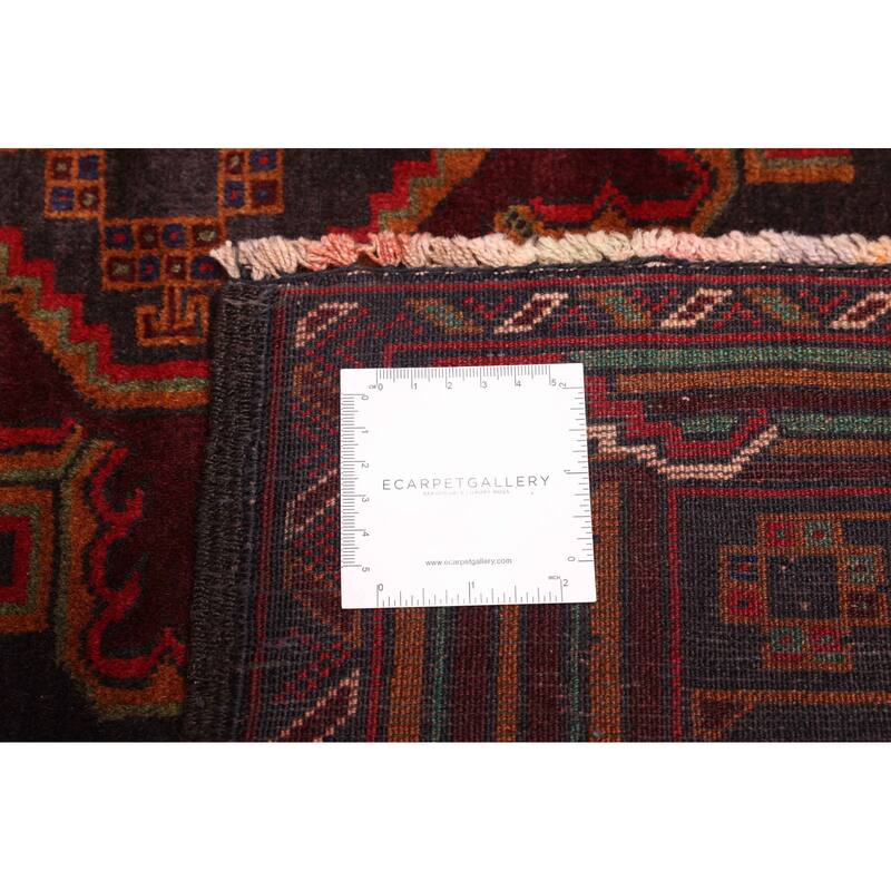 ECARPETGALLERY Hand-knotted Teimani Dark Burgundy Wool Rug - 3'10 x 6'1