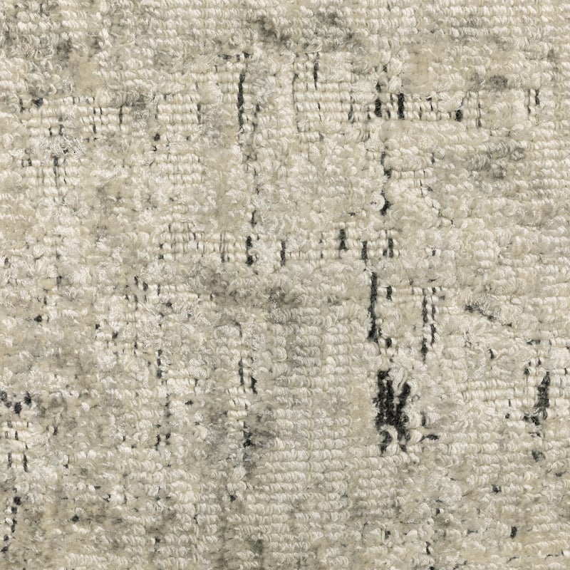 Somerset Textured Abstract Beige/ Charcoal Hand-made Wood Blend Area Rug