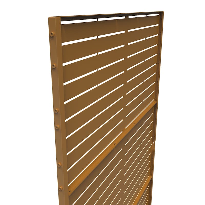 Outdoor 76''H Metal Privacy Screen Panel Free Standing