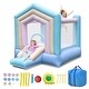 preview thumbnail 3 of 7, Kids Bounce House with Slide and Basketball Rim Bouncy Castle for Party with 480W Blower - 114.5" x 79.5" x 85"