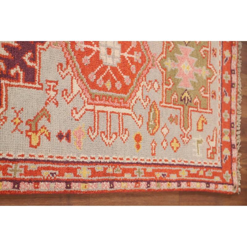 Heriz Serapi Oriental Runner Rug Handmade Geometric Wool Carpet - 2'8" x 7'11"