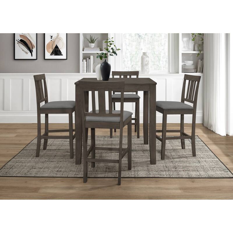 5-pieces Counter Dining Table and Chair - Table And 4 Chairs - Taupe