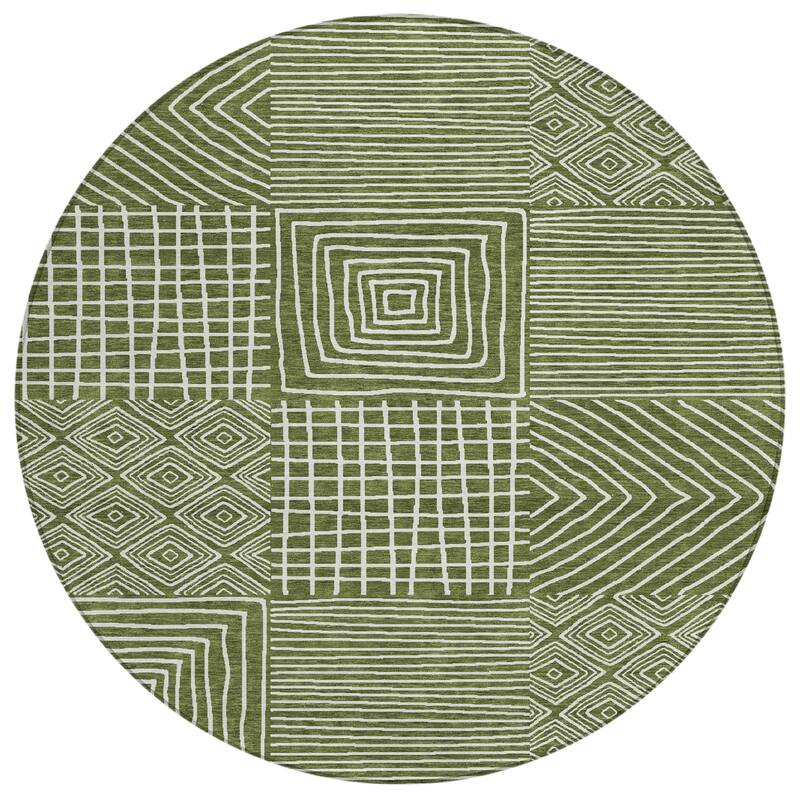 HomeRoots Geometric Transitional Rectangle Outdoor Rug