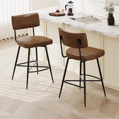 Christopher Knight Home - Anthony Retro Swivel Counter Stools with iron Frame,PU Sponge cushion (Set of 2)