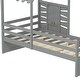 preview thumbnail 16 of 38, Twin Size House Bed Wood Kids Bed Frame with 2 Storage Drawers, Window and Guardrails for Bedroom, Easy Assembly